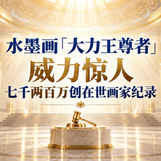 水墨画「大力王尊者」威力惊人 七千两百万创在世画家纪录